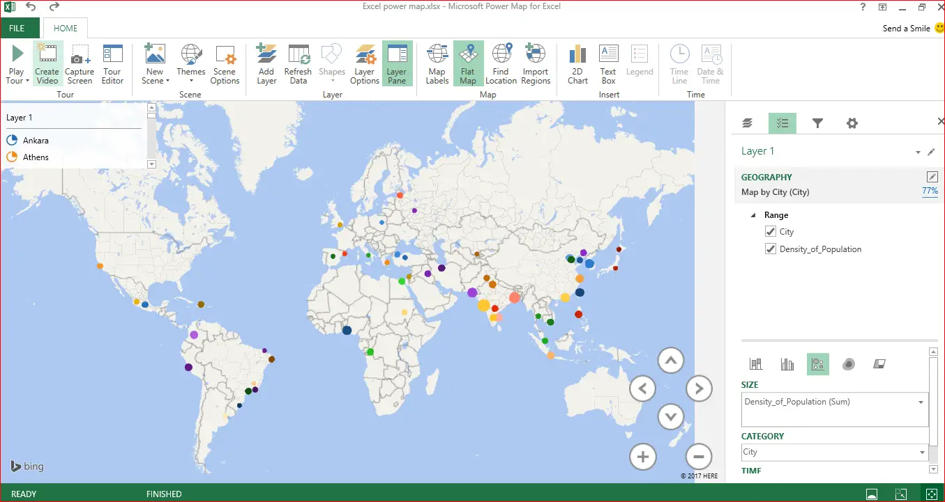 Excel интерактивная карта