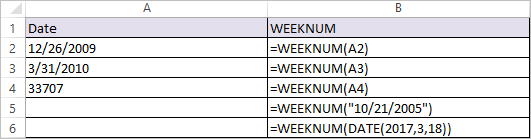 Weeknum excel как пользоваться