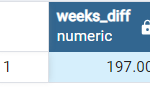 Difference between two dates in Weeks - PostgreSQL 1