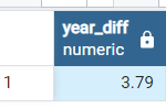 Difference between two dates in Years - PostgreSQL 1