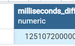 Difference between two datetime (timestamp) in milliseconds and microseconds - PostgreSQL 1