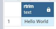 rtrim() function in PostgreSQL 1